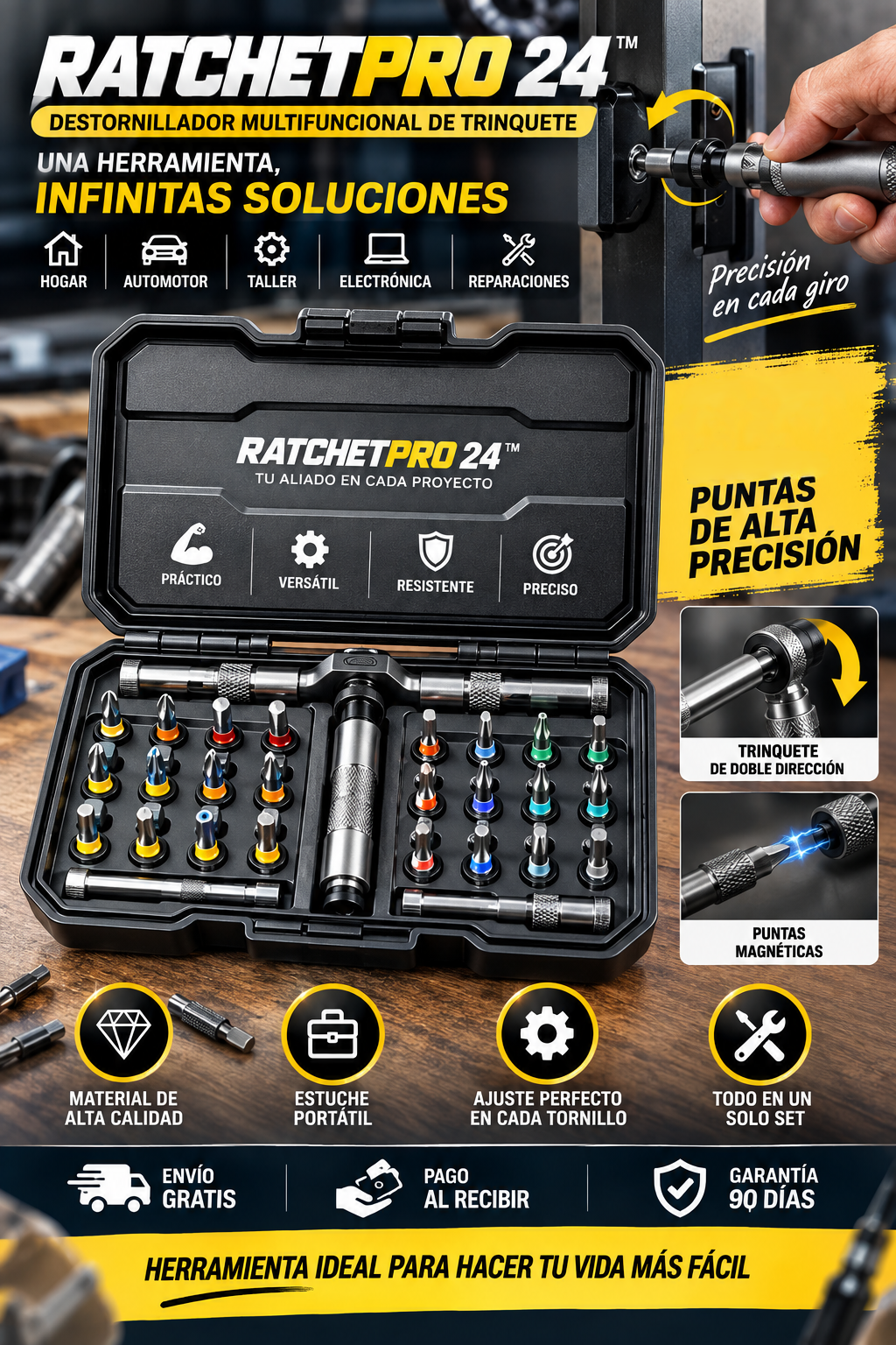 🔧 RATCHETPRO 24™ Destornillador Multifuncional de Trinquete 24 en 1