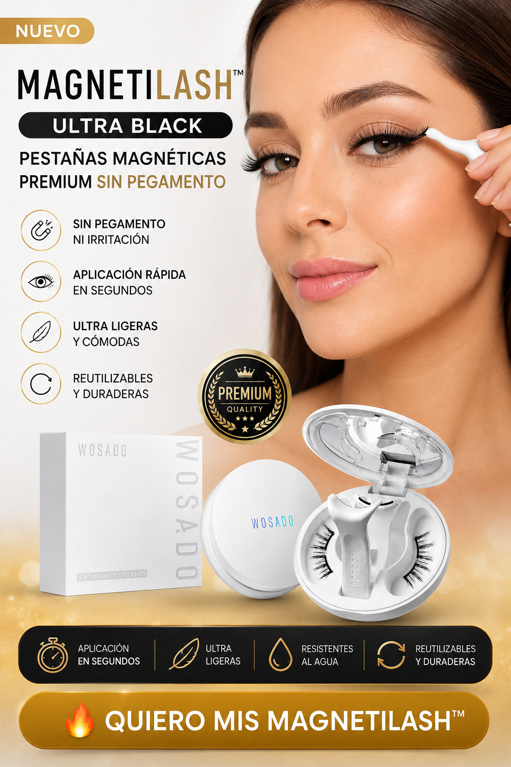 ✨ MAGNETILASH™ Ultra Black Pestañas Magnéticas Premium sin Pegamento