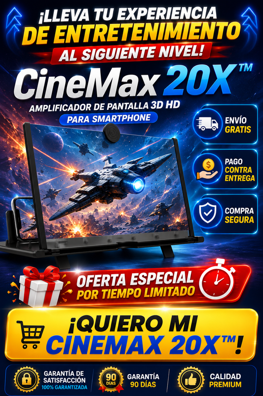 CineMax 20X™ Amplificador de Pantalla 3D HD para Smartphone