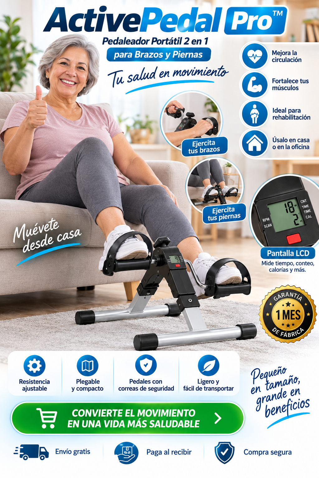 💪 ActivePedal Pro™ | Pedaleador Portátil 2 en 1 para Brazos y Piernas