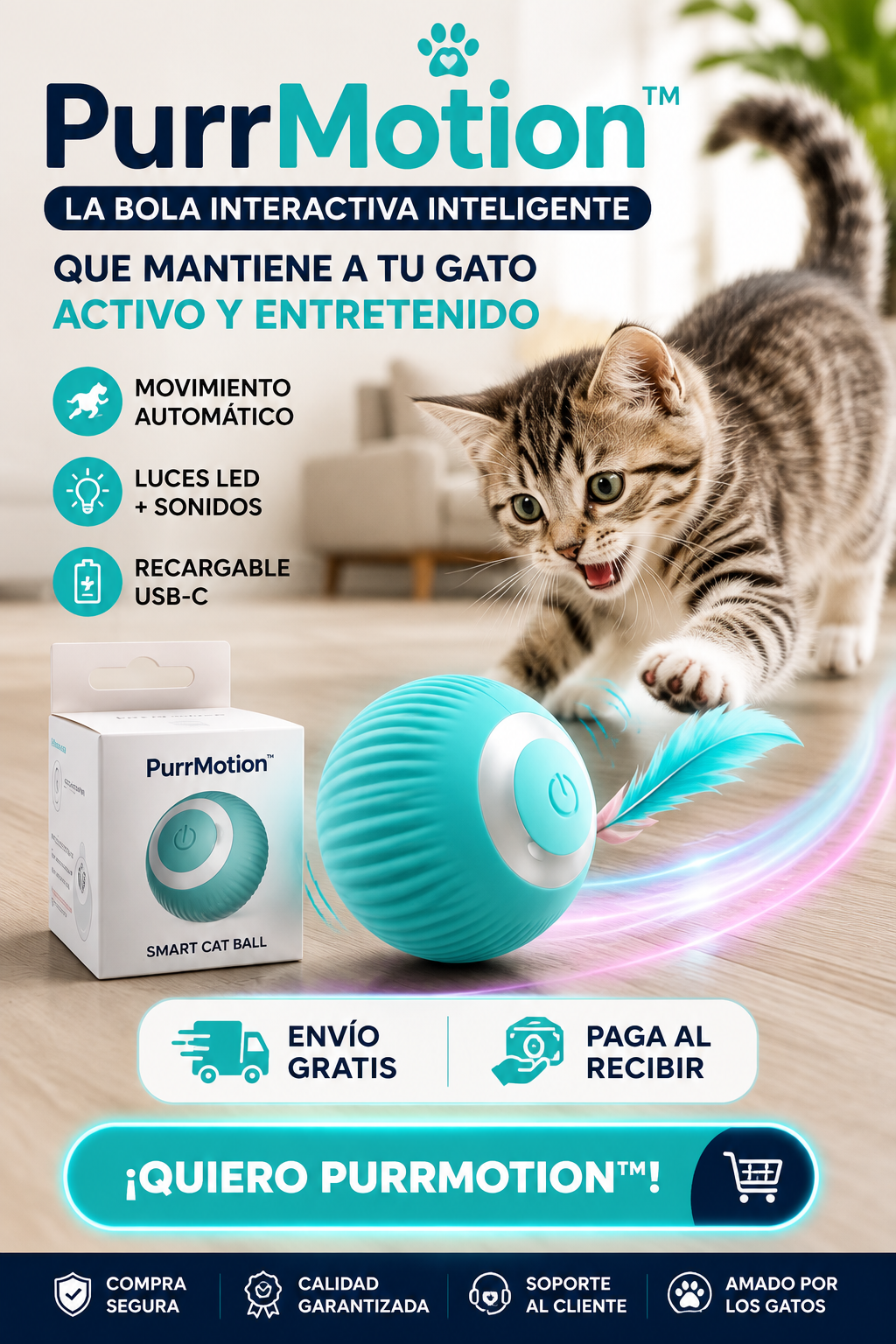 🐱⚡ PurrMotion™  La Bola Interactiva Inteligente para Gatos
