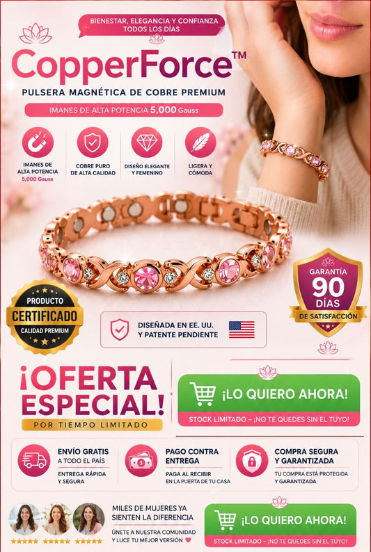 CopperForce™ | Pulsera Magnética de Cobre Premium para Bienestar Diario