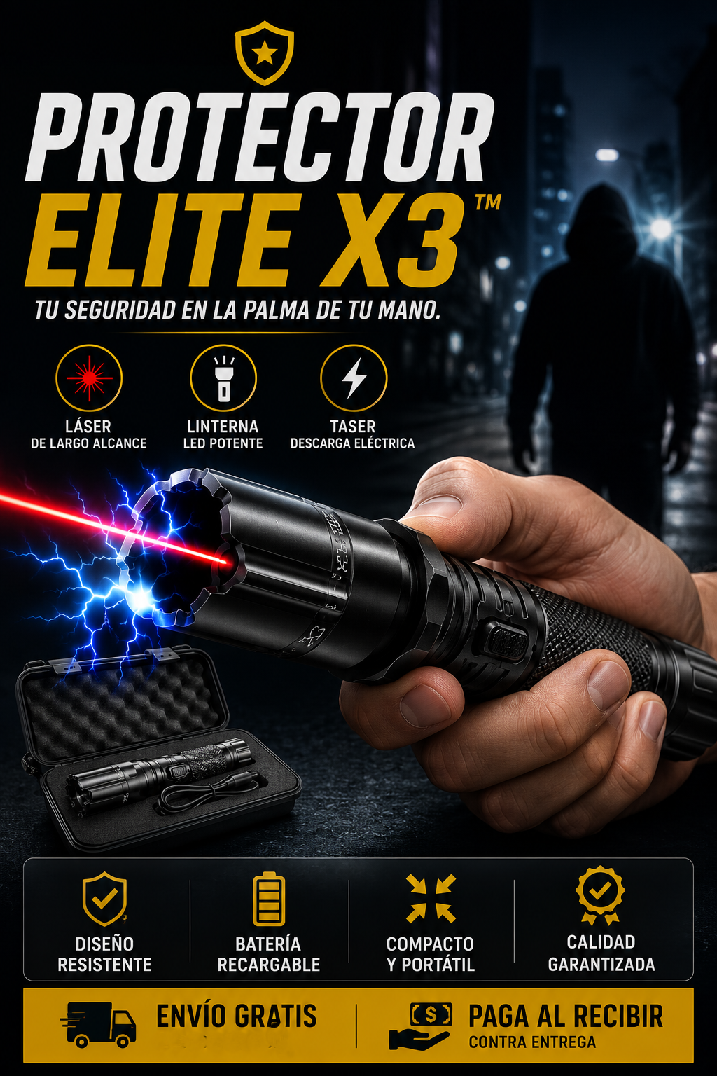 🔥 Protector Elite X3™  Tu seguridad en la palma de tu mano.🛡️