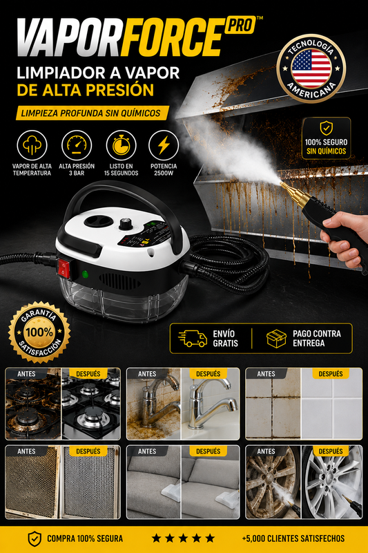 VaporForce Pro™ | Limpiador a Vapor de Alta Presión🔥