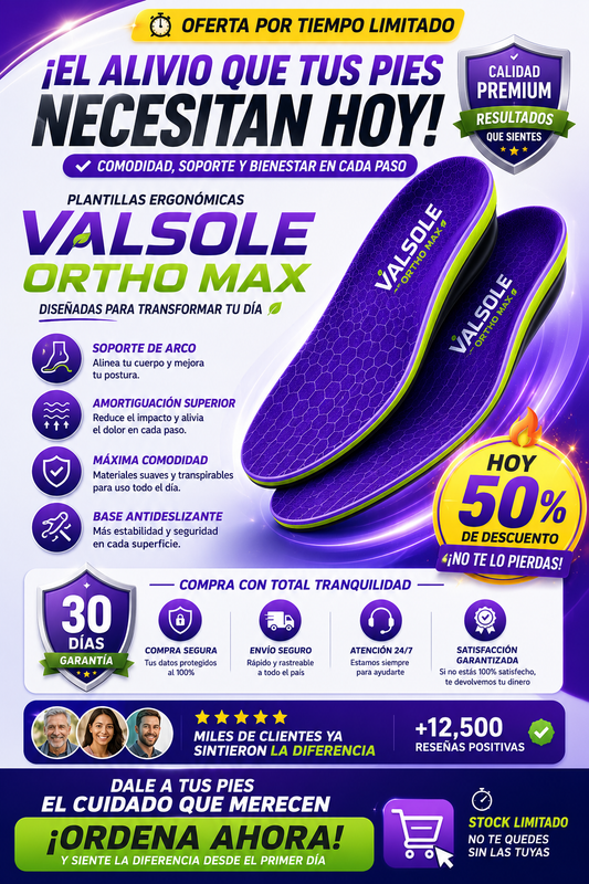 🔥👣 VALSOLE ORTHO MAX, PLANTILLA ORTOPÉDICA OFERTA LIMITADA ⏰